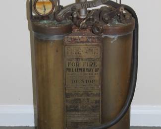 Antique Fire Gun Extinguisher Brass an Copper