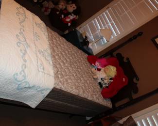 twin bed with antique headboard (will separate)