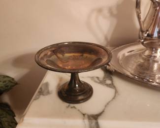 Silver plate stand bowl