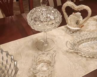 Vintage Fostoria Candy dish & sugar bowl