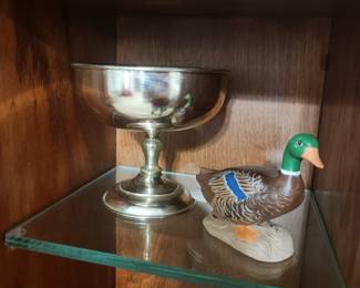 Duck,  bowl on stand 