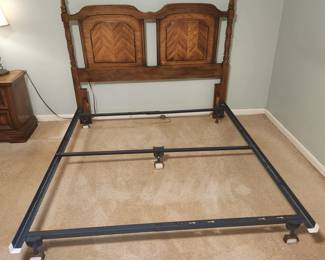 Queen bed headboard and frame