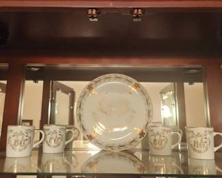 50th Anniversary plate & set of coffee cups