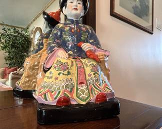 Pair of Chinese Porcelain Seated Figurines 