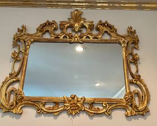 Vintage Rococo Style Orante Gold Mirror