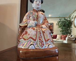 Pair of Chinese Porcelain Seated Figurines 