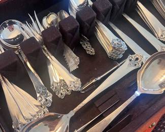 Rare custom made Sterling Silver flatware set made in Denmark