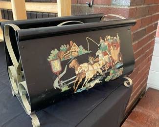 Tole painted magazine holder