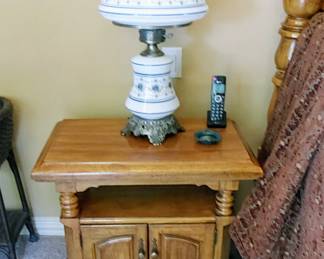 4 poster queen bed suite with matching dresser, chest of drawers, two night stands, desk, and lingerie dresser