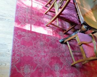 Cranberry red area rug