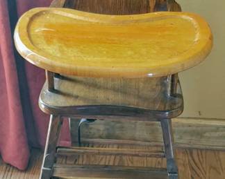 Vintage wooden highchair