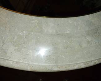 Glass, stone, and metal table