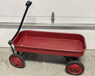 Vintage Red Metal Wagon