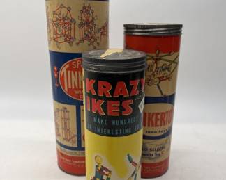 Vtg Tinker Toys & Krazy Ikes Building Kits