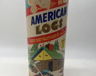 Vtg America Logs by Halsam Wooden Toy Log