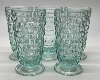Five Vintage Aqua Colony Whitehall Iced Tea