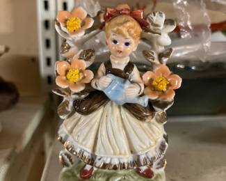 vintage porcelain figurine "girl with watering can"