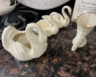 lenox swan figurine trinket nut dish 