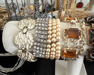 pearl bracelet, rhinestone bracelet