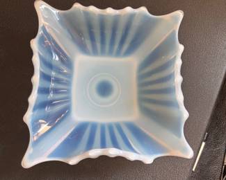 Fostoria Blue Opalescent Square Bowl
