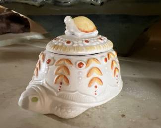 Lefton china turtle trinket box 