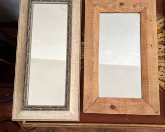 wooden rectanglar wall mirrors