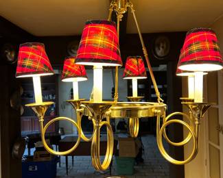 Brass Horn Chandelier~ $795.00