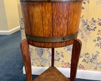 R.A. Lister & Co. English Banded Oak Edwardian Jardiniere~ $195.00