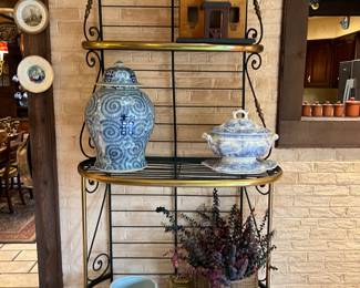 Gorgeous Antique French Brass & Iron Bakers Rack~ $595.00