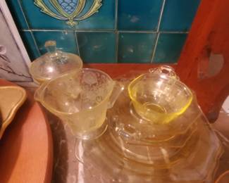 ANTIQUE GLASSWARE - YELLOW
