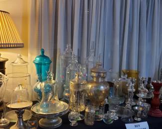 TONS OF DECORATOR GLASSWARE & CANDLE STICKS