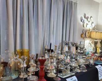 TONS OF DECORATOR GLASSWARE & CANDLE STICKS