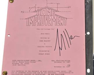 Home Improvement script autographed by Tim Allen