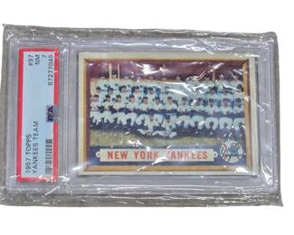 1957 Topps # 97 Yankees Team Graded 7