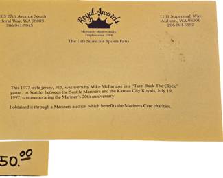 Warn Mike McFarlane Jersey "Turn Back The Clock game" 1997