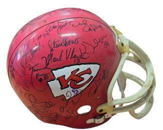 Chiefs helmet Autographed over 25 signatures