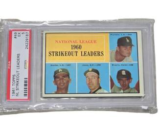 Topps 1960 National League Strikeout Leaders  # 49 Graded 5