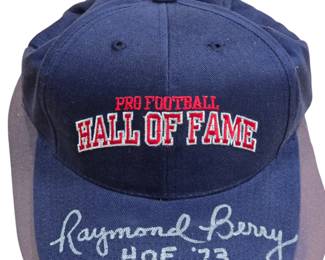 Raymond Berry HOF 73 autographed Hall of Fame hat