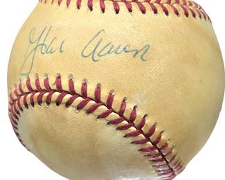 Hank Aaron autographed baseball