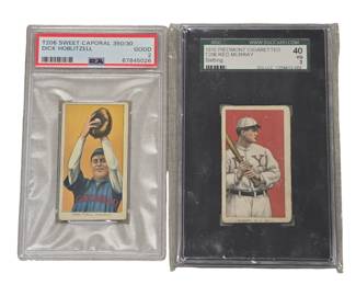 T206 Sweet Caporal 350/30 Dick Hoblitzell Graded 2 and T206 Red Murray 1910 Piedmont cigarettes Graded 3
