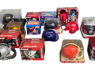 We have many autographed mini helmets