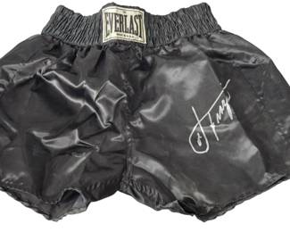 Joe Fraizer autographed boxing shorts