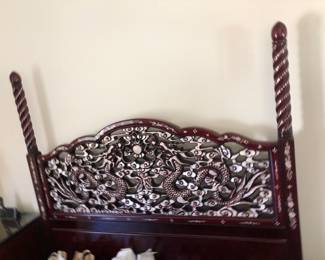 Mother of Pearl inlaid poster bed