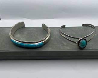 Sterling and turquoise cuffs