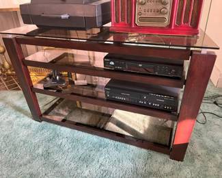 416 4Tier Smoke Glass Entertainment Standmin