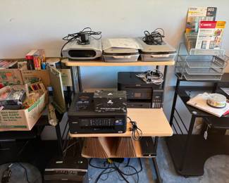 Printer desk and printer and scanners