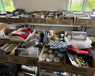 Tons of books and kitchen gadgets