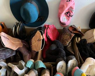 Woman’s shoes and cowboy boots