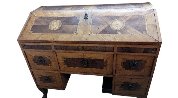    French or Italian Secretary Desk 
        Providence: Louis xiv or xv. Purchased Mid-century from the William Randolph Estate. The item was displayed at the Hearst Castle.