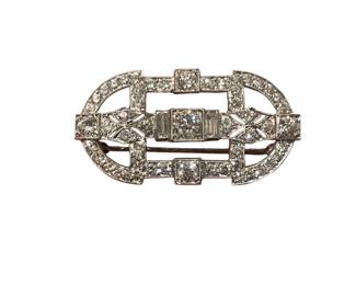 Platinum And VS Diamond Brooch With Appraisal. 
